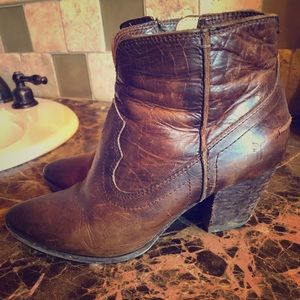 Frye cowboy ankle boots
